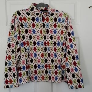 Lands End fleece Henley pullover